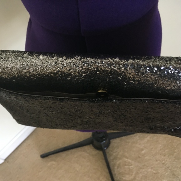 J. Crew Glitter Black Silver Purse Clutch Brand New - Picture 10 of 10